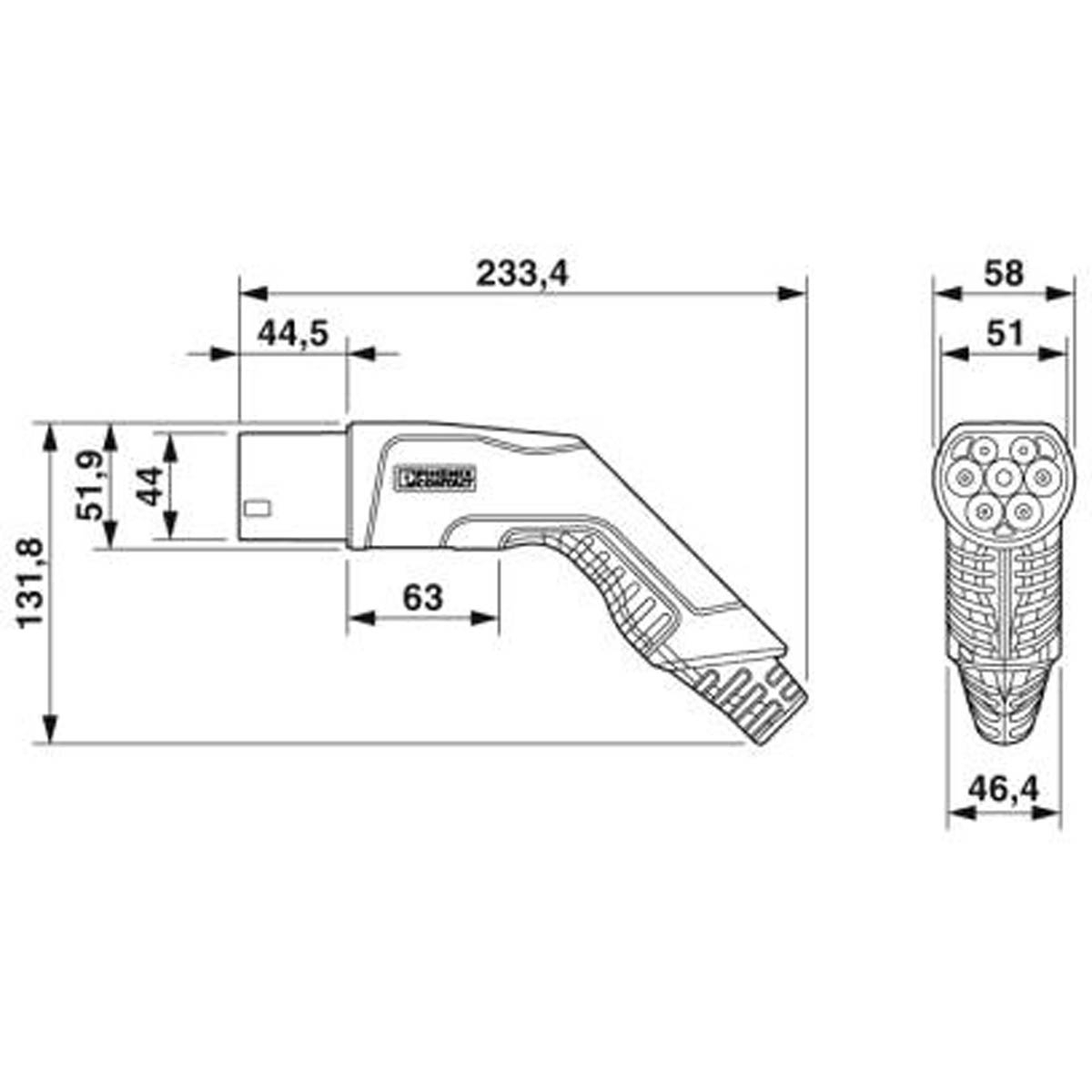 Ladekabel Typ 2 / Typ 2 - Länge 7m - 3 Phasen - 32A - Mode 3