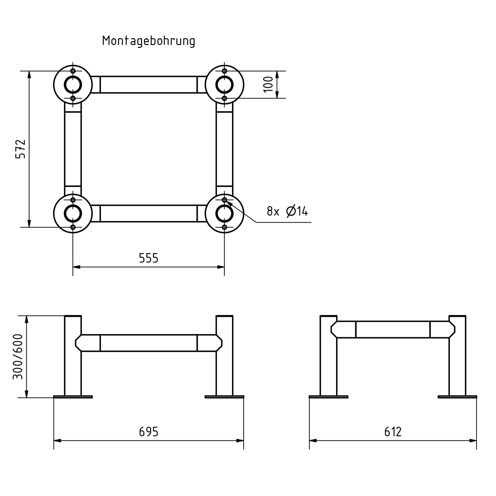 Rammschutz 672 ST-R - passend für Ladesäule Plug/Draw - Edelstahl V2A geschliffen
