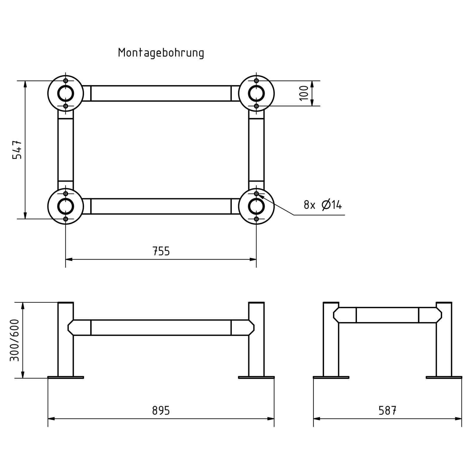 Rammschutz 672 ST-R - passend für Ladesäule Close - Edelstahl V2A geschliffen