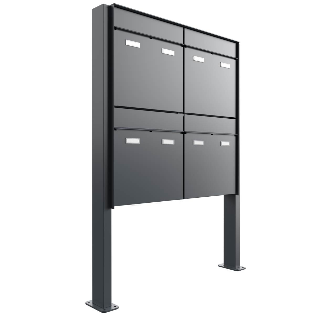 4er 2x2 Design Standbriefkasten GOETHE ST-Q - RAL nach Wahl