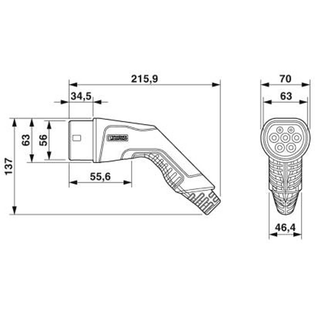 Ladekabel Typ 2 / Typ 2 - Länge 7m - 3 Phasen - 32A - Mode 3