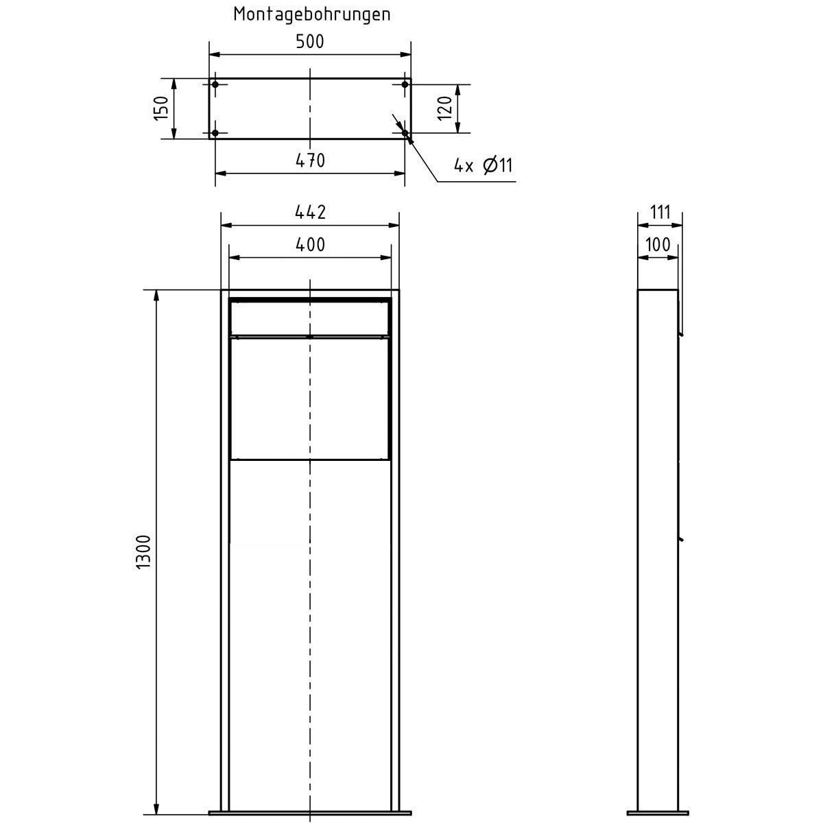 Ladesäule Goethe LIB BASIC Charge 1X - LED Designelement - 11kW/16A mit Typ 2 Ladekabel