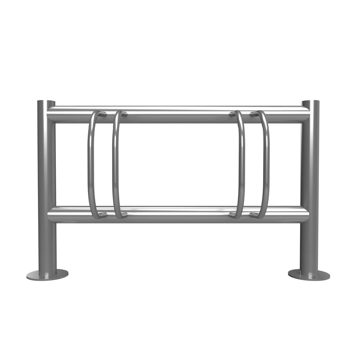 2-fach Edelstahl Fahrradständer ACHIM - Edelstahl V2A geschliffen - Einseitige Radeinstellung