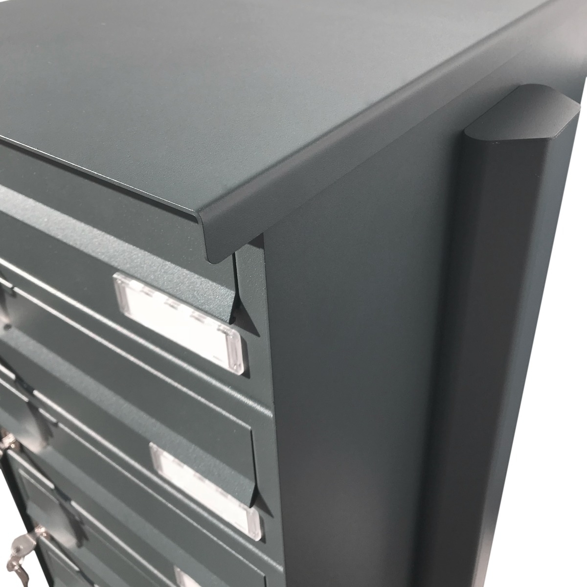 2er Edelstahl Briefkastenanlage freistehend Design BASIC Plus 385XP ST-T - RAL nach Wahl