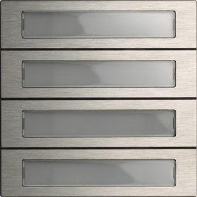 Gira System 106 Ruftastenmodul 4fach mit Inbetriebnahme-Tasten - 1-4 Taster 5539000